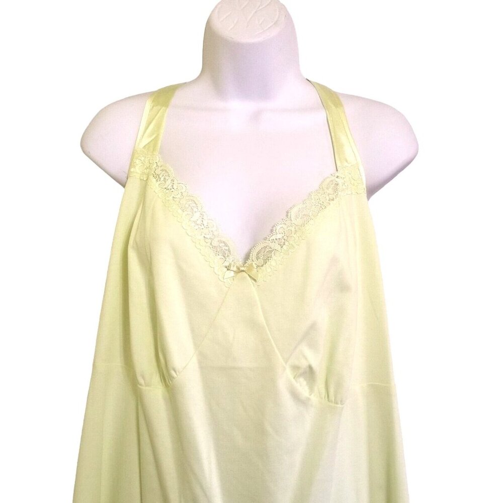 Adonna night gown women's 3X knit short light weight yellow 100% cotton